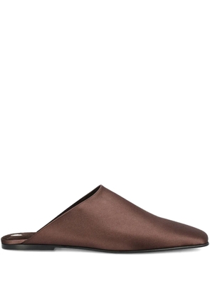 Loro Piana satin mules - Brown