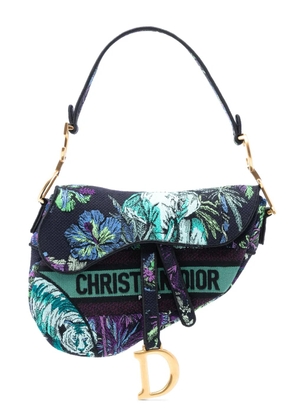 Christian Dior Pre-Owned 2023 Canvas Embroidered Floral Saddle Bag shoulder bag - Blue
