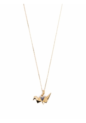 Aurelie Bidermann 18kt yellow gold Origami sapphire and diamond necklace