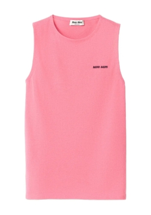 Miu Miu cashmere and silk crew-neck knit top - Pink