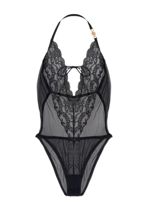 Versace embroidered lace-trim bodysuit - Black