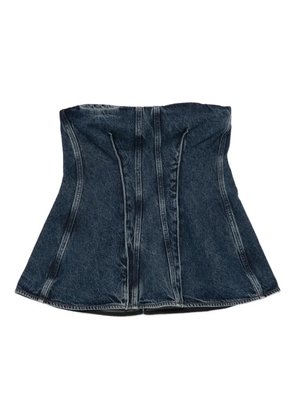 AGOLDE panelled strapless top - Blue