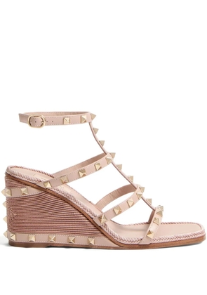 Valentino Garavani 80mm Rockstud wedge sandals - Pink
