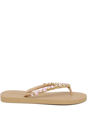 MYSTIQUE Blakely crystal-embellished flip-flops - Neutrals