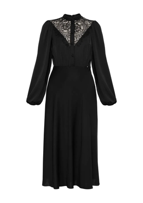 NISSA lace-detail midi dress - Black