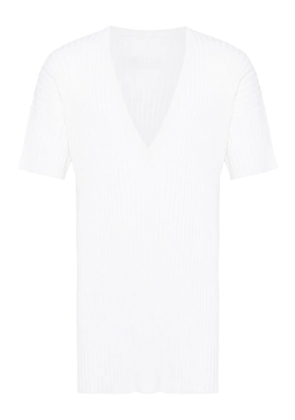 MM6 Maison Margiela ribbed T-shirt - White