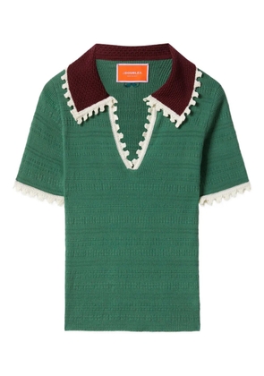 La DoubleJ scallop-trimmed polo shirt - Green