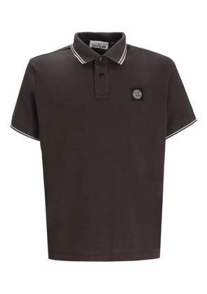 Stone Island tipped-collar logo polo shirt - Grey