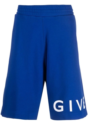 Givenchy logo-print knee-length track shorts - Blue