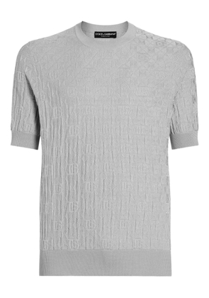 Dolce & Gabbana textured-knit short-sleeve top - Grey
