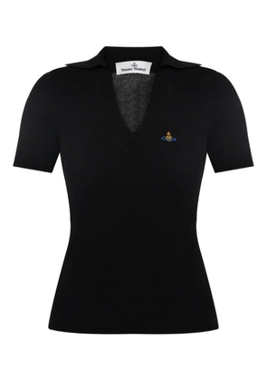 Vivienne Westwood Marina ribbed polo top - Black