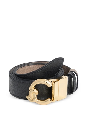 Coccinelle grained buckle leather belt - Black