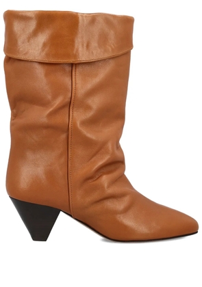 ISABEL MARANT 55mm calf leather slouch boots - Brown