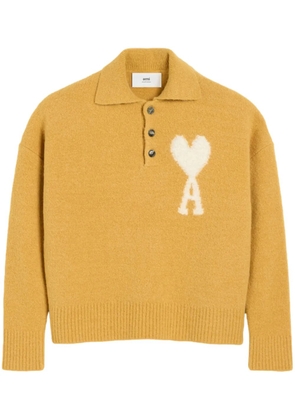 AMI Paris Ami De Coeur polo sweater - Yellow