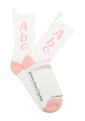 Advisory Board Crystals logo ribbed socks - White