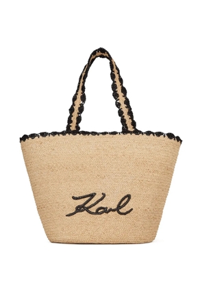 Karl Lagerfeld signature beach bag - Neutrals