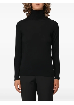 MALIPARMI roll-neck rose-detail pullover - Black