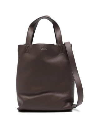 A.P.C. small Cabas Maiko leather tote bag - Brown