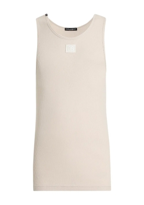 Dolce & Gabbana logo-patch tank top - Neutrals