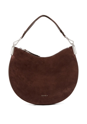 Coccinelle medium Sunup crescent suede shoulder bag - Brown