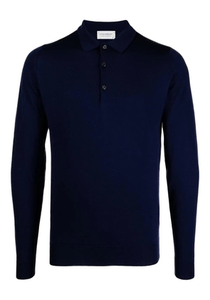 John Smedley merino wool polo shirt - Blue