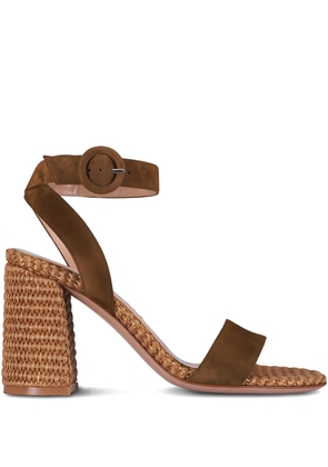 Gianvito Rossi Luana woven buckled-fastening sandals - Brown