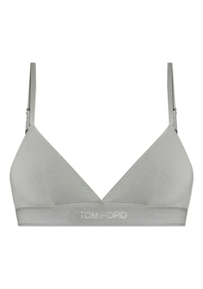 TOM FORD logo-underband triangle bra - Grey