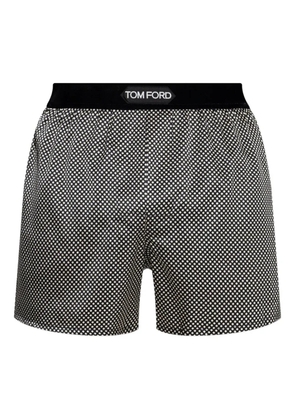 TOM FORD polka-dot logo-waist boxers - Black