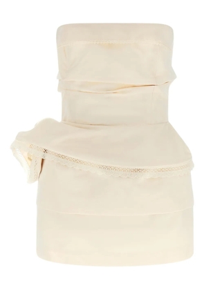 Magda Butrym lace draped flower mini dress - Neutrals