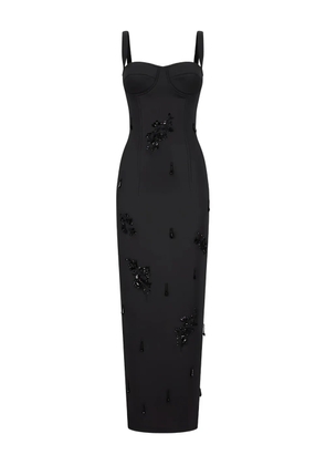 DES PHEMMES bead-embellished midi dress - Black