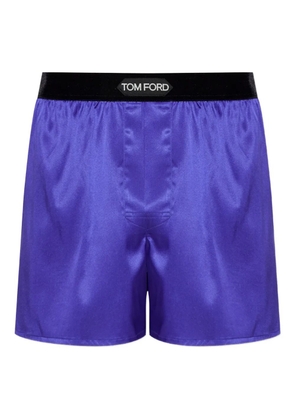 TOM FORD logo-waistband silk boxers - Purple