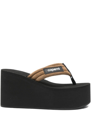 Coperni platform logo-plaque heeled sandals - Black