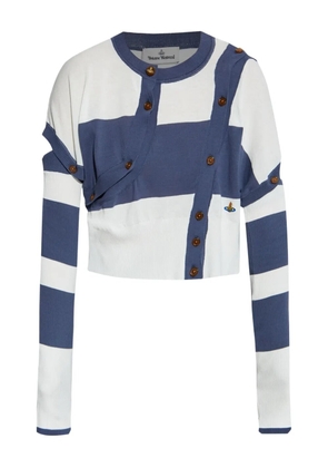 Vivienne Westwood striped button-detail cropped cardigan - Blue