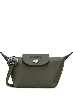 Longchamp Le Pliage leather cord coin purse - Green