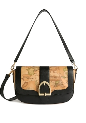 ALVIERO MARTINI 1° CLASSE Valley Geo map-print buckle tote bag - Neutrals