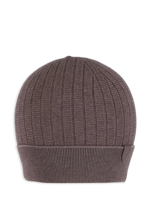 Brioni ribbed beanie hat - Brown