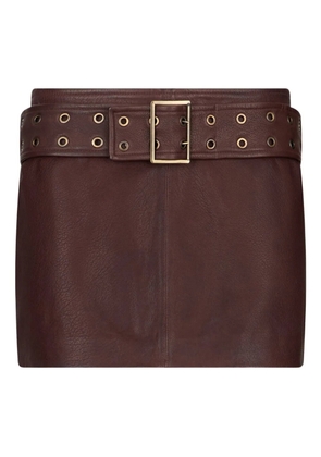 LIU JO leather belt mini skirt - Brown