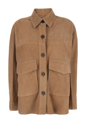 Arma button patch pocket jacket - Brown