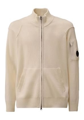 C.P. Company fastening-zip cardigan - White