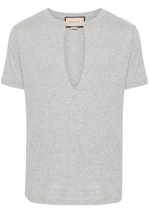 Gucci V-neck cotton T-shirt - Grey