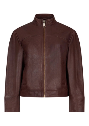 LIU JO laces leather jacket - Brown