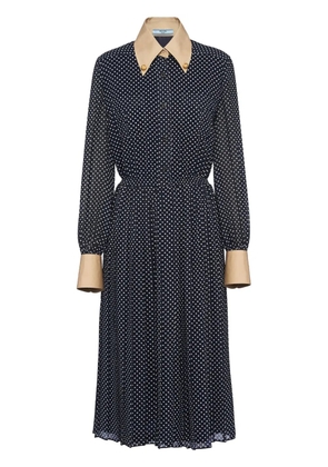 Prada polka-dot georgette dress - Blue