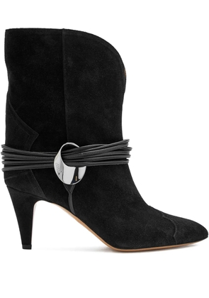 MARANT ÉTOILE 75mm Dytho metallic-detail suede boots - Black