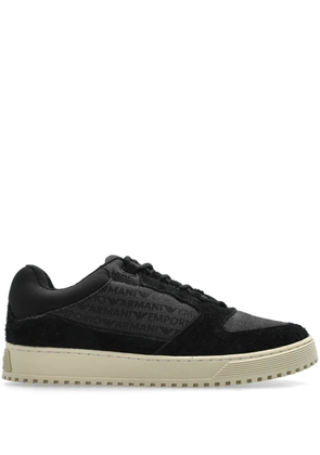 Emporio Armani logo jacquard trainers - Black