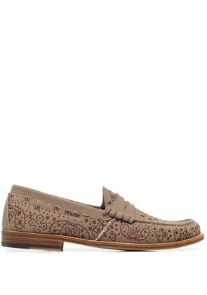 RHUDE bandana-print low-heel loafers - Brown
