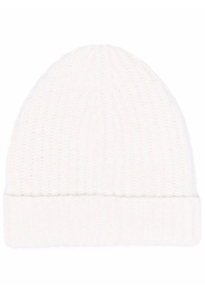 Malo ribbed cashmere beanie - White