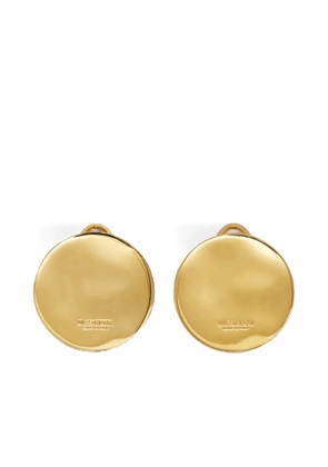 Jil Sander engraved-logo round earrings - Gold