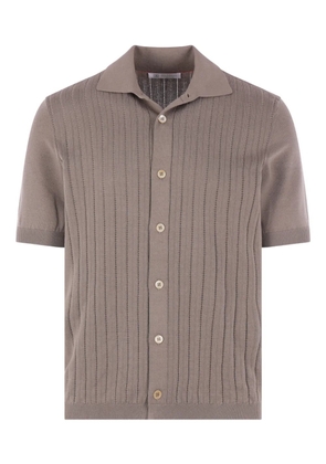 Brunello Cucinelli ribbed buttoned shirt - Brown