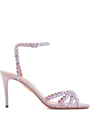 Aquazzura 85mm Tequila crystal-embellishment sandals - Purple