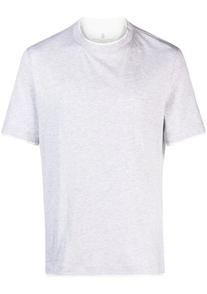 Brunello Cucinelli layered-effect cotton T-shirt - Grey
